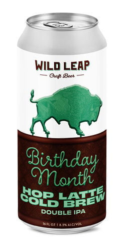 Birthday Month Hop Latte Cold Brew Double IPA, Wild Leap Brew Co.